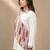 Pink geometric printed linen collared shirt for women