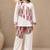 Pink geometric printed linen shirt & trousers co-ord set for women
