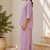 Purple solid pleated cotton shirt style tunic & trouser co-ord set for women