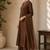 Brown cotton solid ethnic wear kurta set with dupatta for women