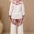 Pink geometric printed linen shirt & trousers co-ord set for women