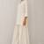 White solid pleated cotton shirt style tunic & trouser co-ord set for women