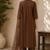 Brown cotton solid ethnic wear kurta set with dupatta for women