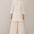White solid pleated cotton shirt style tunic & trouser co-ord set for women