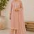 Pink cotton solid ethnic wear kurta set with dupatta for women