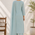 Blue cotton solid ethnic wear kurta set with dupatta for women