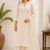 White cotton solid ethnic wear kurta set with dupatta for women