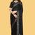 Black silk embroidered sequins work heavy look ethnic saree with blouse