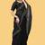 Black silk embroidered sequins work heavy look ethnic saree with blouse