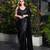 Black silk embroidered sequins work heavy look ethnic saree with blouse