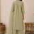 Olive cotton solid ethnic wear kurta set with dupatta for women