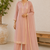 Pink cotton solid ethnic wear kurta set with dupatta for women