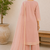 Pink cotton solid ethnic wear kurta set with dupatta for women