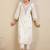 Floral Embroidered  Cotton Kurta With Trousers & Dupatta