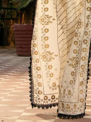 Floral Embroidered Regular Thread Work  Cotton Kurta with Trousers & Dupatta 4