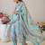 Women Floral Embroidered Linen Kurta with Trousers & Dupatta