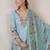 Women Floral Embroidered Linen Kurta with Trousers & Dupatta