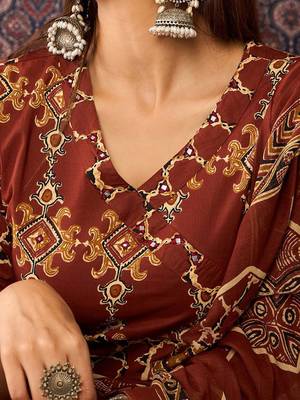 Women Ethnic Motifs Printed Pure Cotton Kurta with Trousers & Dupatta 3