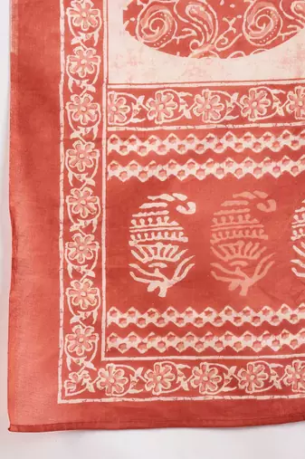 Floral Printed Gotta Patti  Cotton Straight Kurta With Trousers & Dupatta