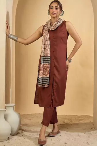 Women Regular Kurta with Trousers & Dupatta