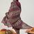Burgundy Floral Printed Mandarin Collar Pure Cotton Kurta with Salwar & Dupatta