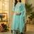 Floral Yoke Design Thread Work  Cotton A-Line Kurta With Trousers & Dupatta