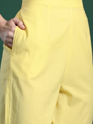 Floral Embroidered Thread Work Pure Cotton Kurta with Trousers & With Dupatta 3