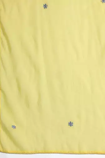 Floral Embroidered Thread Work Pure Cotton Kurta with Trousers & With Dupatta