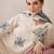 Floral Embroidered Notch Neck Sequinned Linen Kurta With Trousers & Dupatta