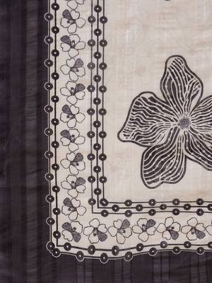 Floral Embroidered Notch Neck Sequinned Linen Kurta With Trousers & Dupatta 3