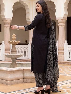 Women Ethnic Motifs Printed Regular Pure Cotton Kurta with Palazzos & With Dupatta 1