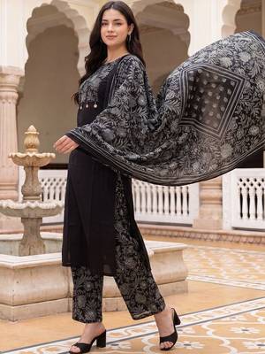 Women Ethnic Motifs Printed Regular Pure Cotton Kurta with Palazzos & With Dupatta 3