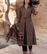 Women Ethnic Motifs Printed Regular  Cotton Kurta with Trousers & With Dupatta