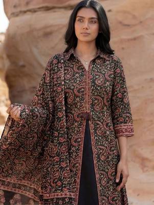 Women Ethnic Motifs Printed Regular  Cotton Kurta with Trousers & With Dupatta 2