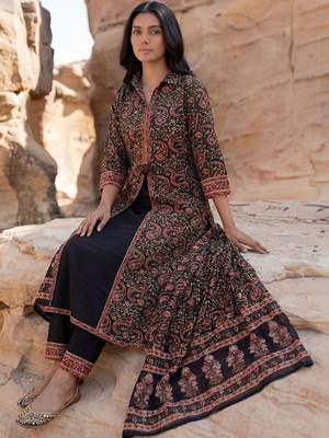 Women Ethnic Motifs Printed Regular  Cotton Kurta with Trousers & With Dupatta 5