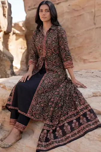 Women Ethnic Motifs Printed Regular  Cotton Kurta with Trousers & With Dupatta