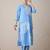 Floral Printed V-Neck  Cotton Straight Kurta With Trousers