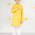 Boys' yellow and white cotton kurta and pyjama set