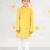 Boys' yellow and white cotton kurta and pyjama set