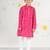 boys' pink and white cotton kurta and pyjama set