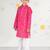 boys' pink and white cotton kurta and pyjama set
