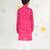 boys' pink and white cotton kurta and pyjama set