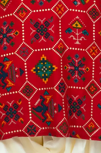Boys' red kurta and patiala set