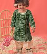 Sishu girls' green kurta and patiala set