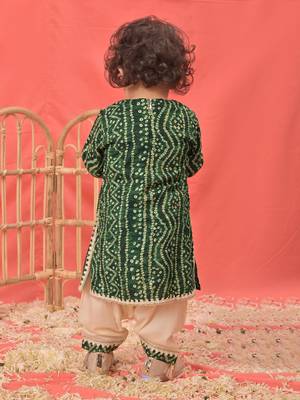 Sishu girls' green kurta and patiala set 3