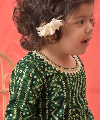 Sishu girls' green kurta and patiala set 4