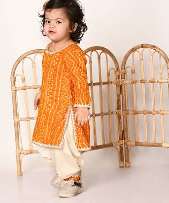 Sishu girls' yellow kurta and patiala set 2