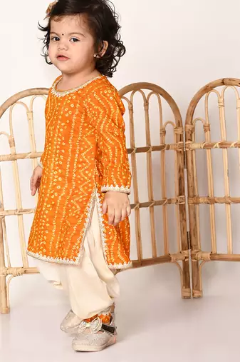 Sishu girls' yellow kurta and patiala set