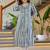 Floral Printed Round Neck A-Line Pure Cotton Kurta With Trousers