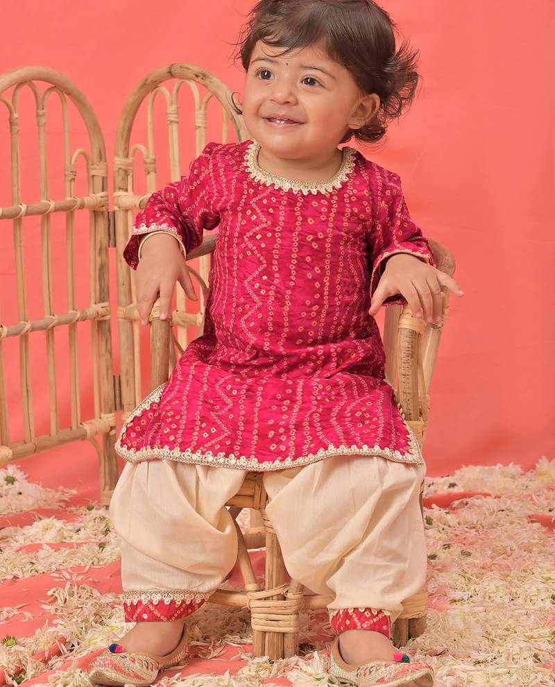 Sishu girls' pink kurta and patiala set
